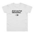 "Druk aan het introverten." T-shirt. Heren - Wit