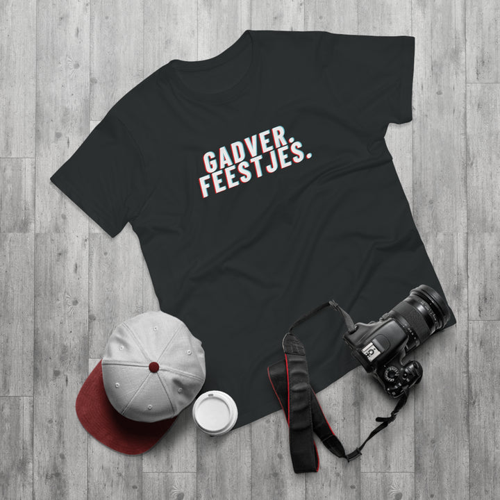 "Gadver. Feestjes." T-shirt. Heren - Zwart