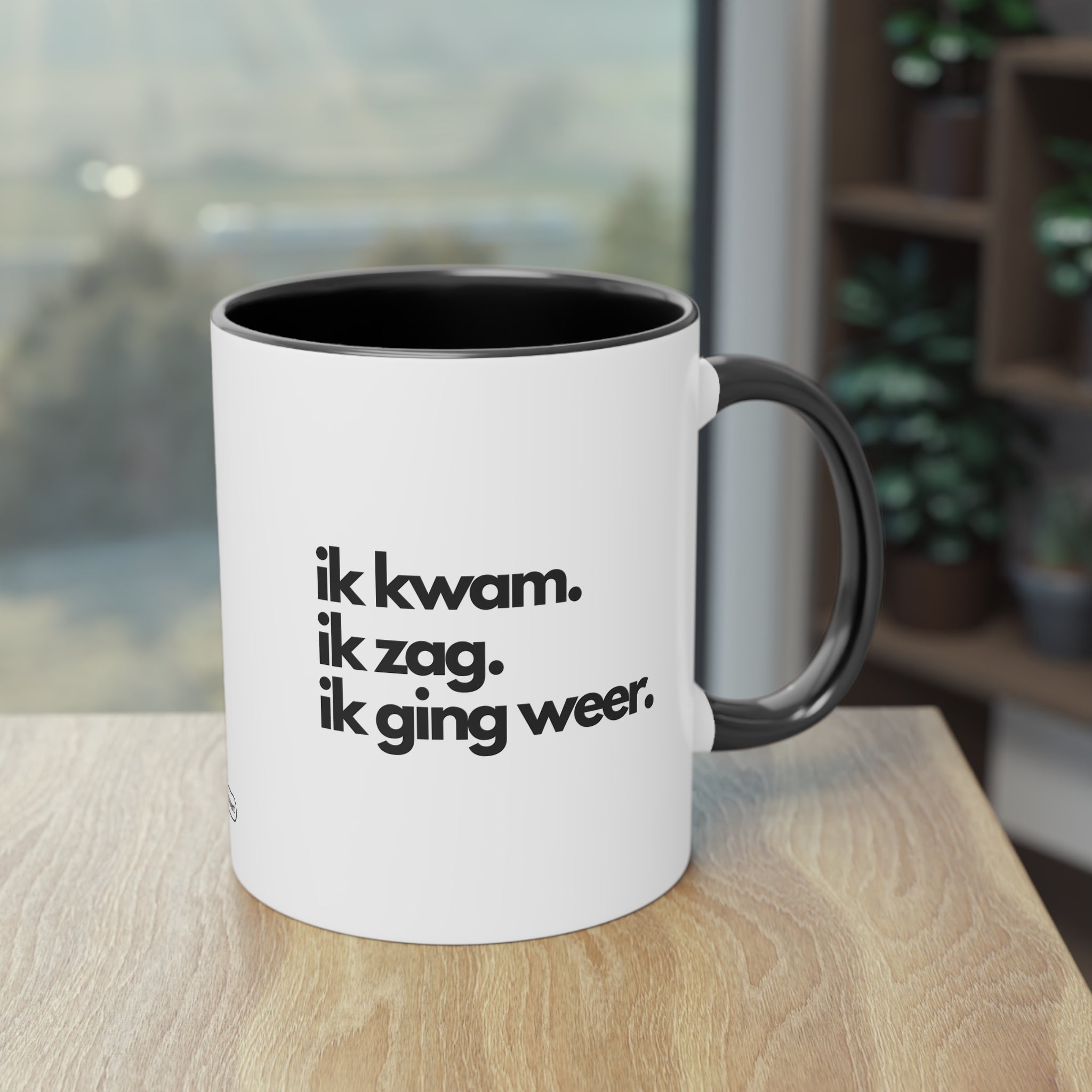 Mok 2-kleurig - Ik kwam. Ik zag. Ik ging weer.
