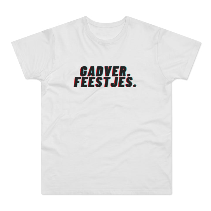 "Gadver. Feestjes." T-shirt. Heren - Wit